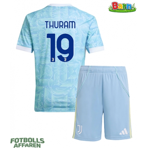 Juventus Khephren Thuram #19 Bortaställ Barn 2025-26 Kortärmad (+ Korta byxor)